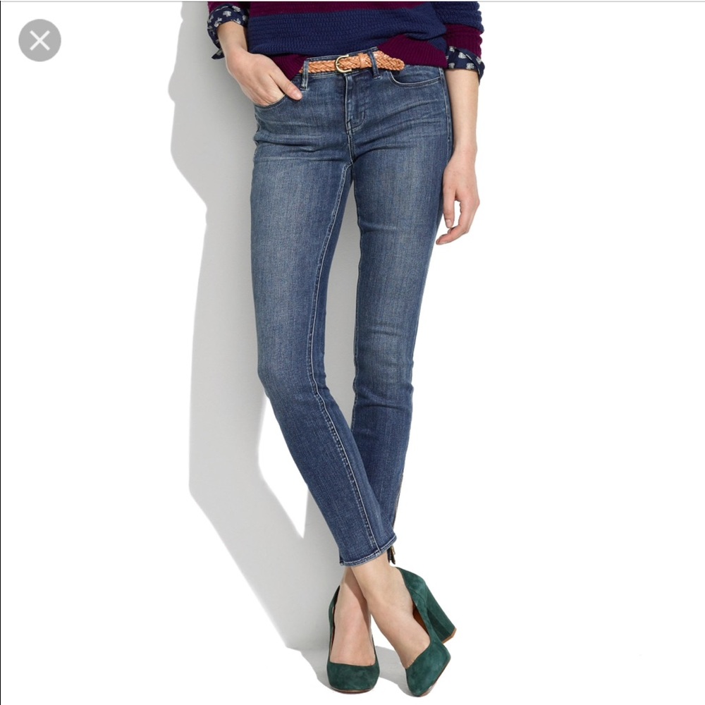 Madewell skinny skinny ankle zipper jeans size 28